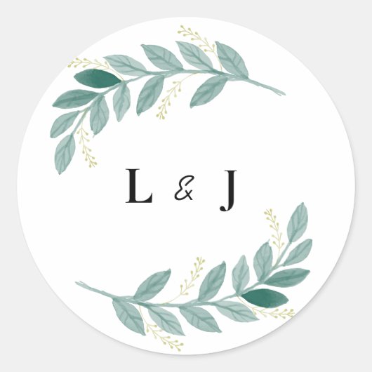 Sticker Mariage Floral Vert (Devant)