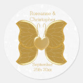 Sticker mariage Gold Butterfly Heart Design (Devant)