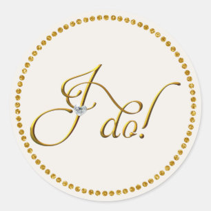 Sticker Mariage Gold Classic Round
