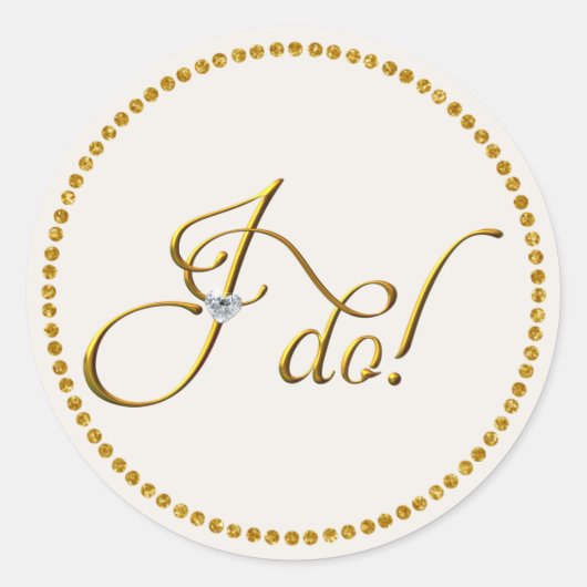 Sticker Mariage Gold Classic Round (Devant)