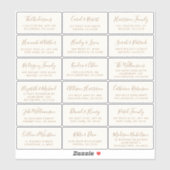 Sticker Mariage Gold Cream stylish Adresse client (Feuille)