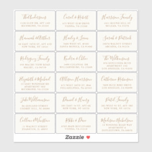 Sticker Mariage Gold Cream stylish Adresse client