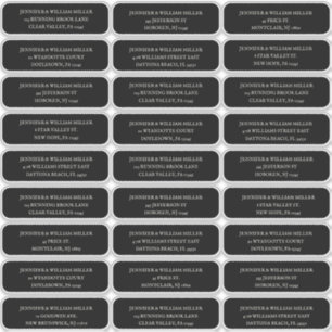 Sticker Mariage gothique blanc sur Black Adresse d'invité