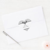 Sticker Mariage gothique - Moth & Lace noir & blan (Enveloppe)
