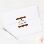 Sticker Mariage gothique Orange, Black Scroll Hear (Enveloppe)