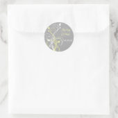 Sticker Mariage gris jaune blanc floral 1,5 po (Sac)