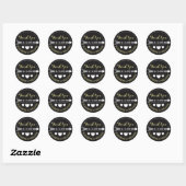 Sticker Mariage gris jaune Merci Arrow Hearts (Feuille)