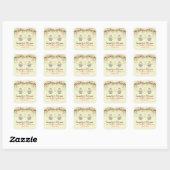 Sticker Mariage Hanging Bird Cages & Fleurs Rétro (Feuille)
