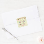 Sticker Mariage Hanging Bird Cages & Fleurs Rétro (Enveloppe)
