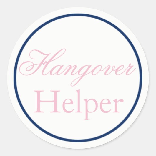 Sticker Mariage "Hangover Helper" rose vierge/mari (Devant)