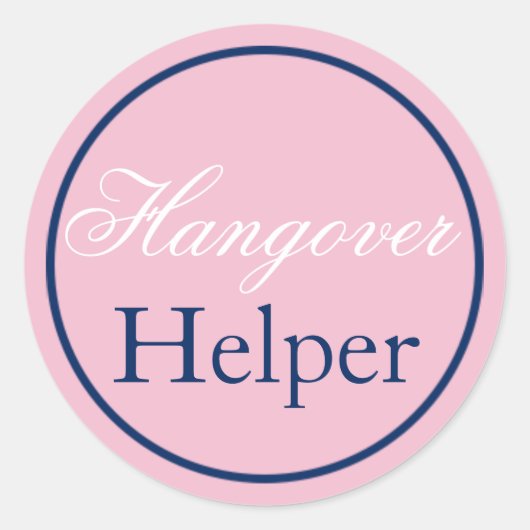 Sticker Mariage "Hangover Helper" rose vierge/mari (Devant)