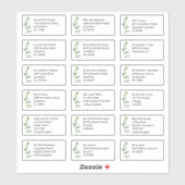 Sticker Mariage individuel Nom du client Adresse Eucalyptu (Feuille)