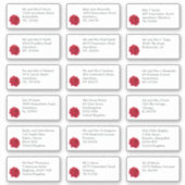 Sticker Mariage individuel Nom du client Adresse Rose roug (Devant)