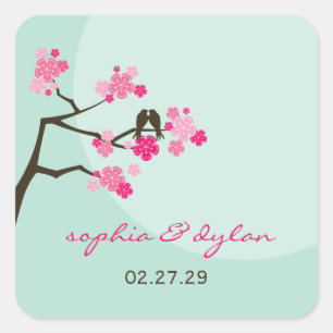 Sticker Mariage Inséparable en fleurs de cerisiers