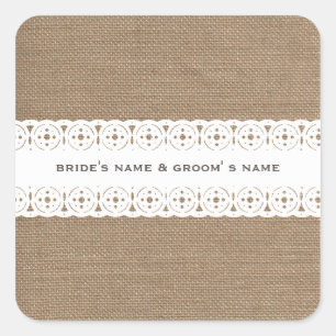 Sticker Mariage inspiré Burlap & Lace