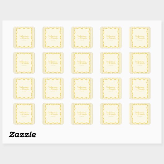sticker Mariage jaune beurre moderne (Feuille)