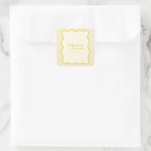 sticker Mariage jaune beurre moderne (Sac)