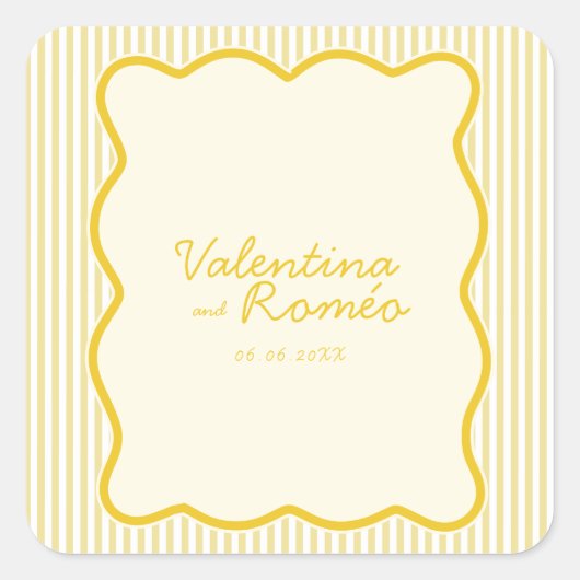 sticker Mariage jaune beurre moderne (Devant)