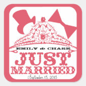 Sticker Mariage juste marié Princesse mariée Tiara (Devant)