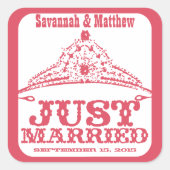 Sticker Mariage juste marié Princesse mariée Tiara (Devant)