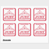Sticker Mariage juste marié Princesse mariée Tiara (Feuille)