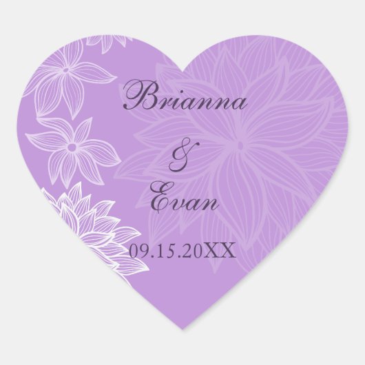Sticker Mariage Lilac Fleur Contourée (Devant)
