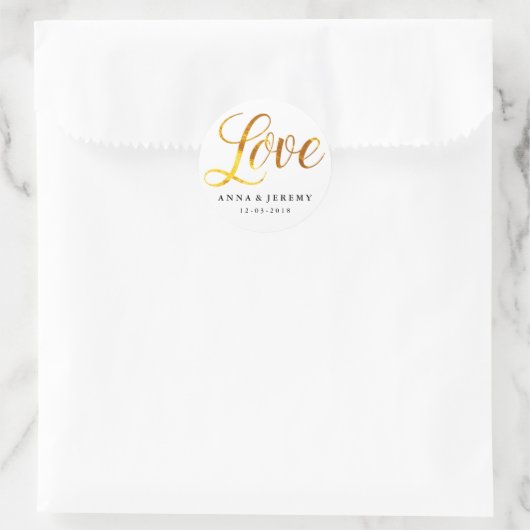 Sticker Mariage Love Gold (Sac)