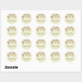 Sticker Mariage Mason Jar & Retro Fleurs (Feuille)