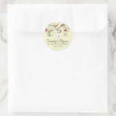 Sticker Mariage Mason Jar & Retro Fleurs (Sac)
