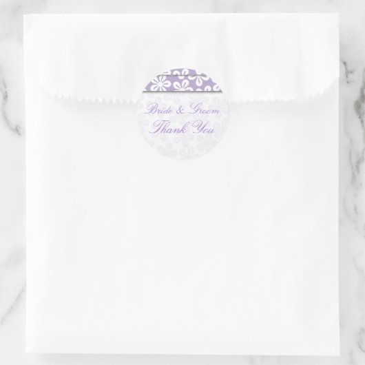 Sticker Mariage Mauve Fleurs Blanches (Sac)