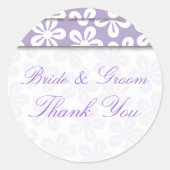 Sticker Mariage Mauve Fleurs Blanches (Devant)