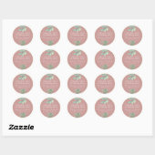 Sticker Mariage Merci Eucalyptus Rose poussiéreux (Feuille)