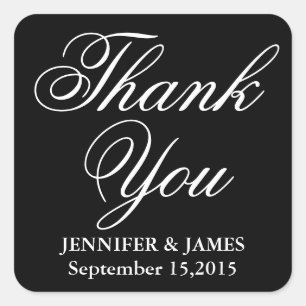 Sticker mariage Merci noir et blanc