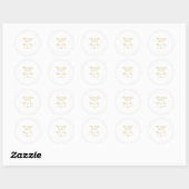 Sticker Mariage Merci or simple et élégant (Feuille)