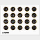 Sticker Mariage Merci parties scintillant or argen (Feuille)