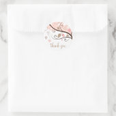 Sticker Mariage Merci rose et Brown Lovebirds (Sac)