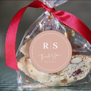 Sticker mariage Merci - Terracotta & Initiales