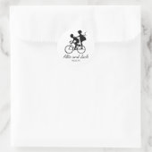Sticker Mariage mignon avec couple sur un vélo (Sac)