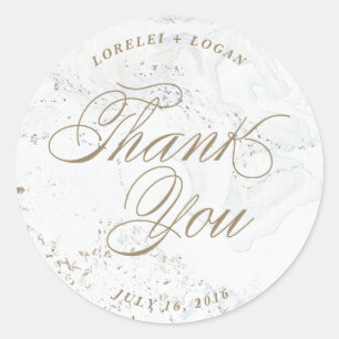 Sticker Mariage moderne en marbre   Or