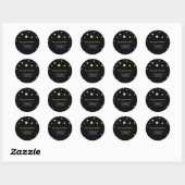 Sticker Mariage moderne Gold Foil Dot noir (Feuille)