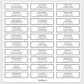 Sticker Mariage moderne simple cadre Nom d'hôte Adresse (Feuille)