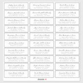 Sticker Mariage Moderne Simple Noir et Blanc Noms d'hôtes (Feuille)
