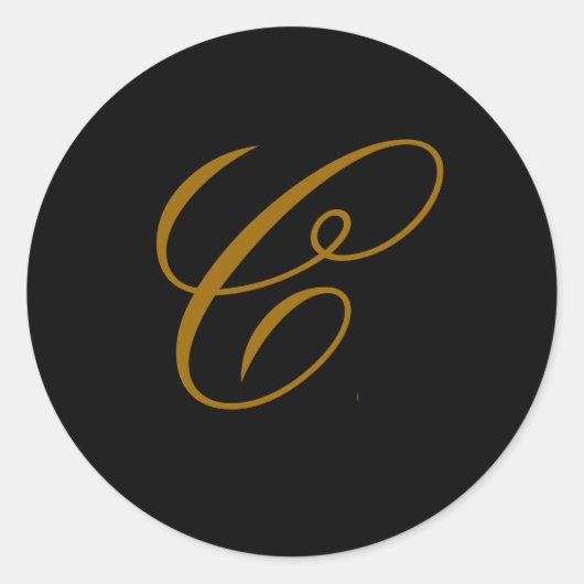 Sticker mariage Monogram C Gold & Black Seal (Devant)