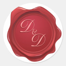 Sticker mariage Monogram Faux cire Sceau