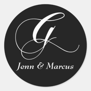 Sticker Mariage Monogram G personnalisable