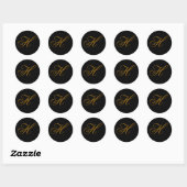 Sticker mariage Monogram H Gold & Black Seal (Feuille)