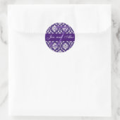 Sticker mariage Monogram J Purple Damask Favker (Sac)
