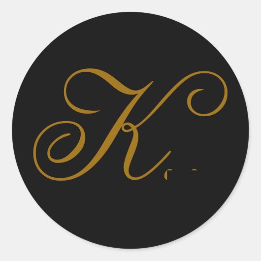 Sticker mariage Monogram K Gold & Black Seal (Devant)
