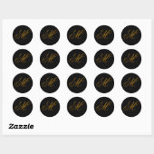 Sticker mariage Monogram M Gold & Black Seal (Feuille)