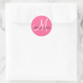 Sticker Mariage Monogram M Pink White (Sac)